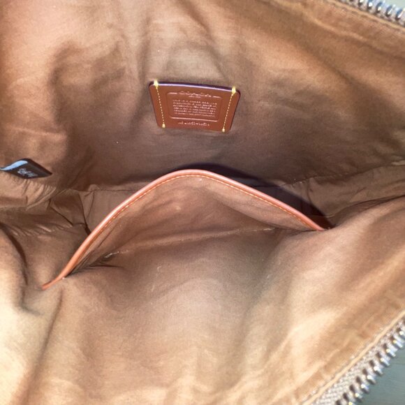 Coach Women’s Beige Monogram Leather Adjustable Strap Chaise Crossbody Bag - Picture 13 of 15